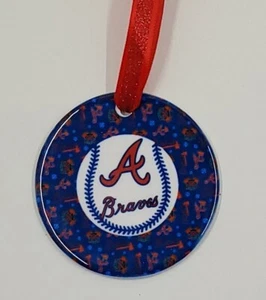 KOSTENLOSER VERSAND Atlanta Braves Ornament | Personalisiertes Baseball Geschenk Andenken - Bild 1 von 1