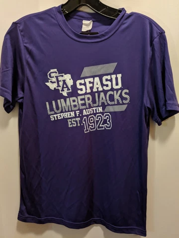 Stephen F Austin State  University Lumberjacks Youth Large Purple Shirt NWT Cover
