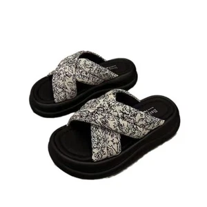 Women's summer slippers non-slip breathable soft slip-on beach sandals 3cm - Picture 1 of 4