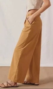 Anthropologie Wide Leg Trouser Khaki Pants Size 6 - Picture 1 of 11