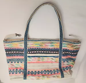 Borsa colorata tote con nappe larghezza 19" doppio cinturino tasche made in India - Foto 1 di 23