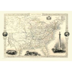 USA 1851 Map by John Tallis 1000pc Jigsaw Puzzle 690mm x 480mm - Picture 1 of 1