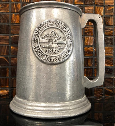 Vintage Oregon Ducks Pewter Mug Stein Cover