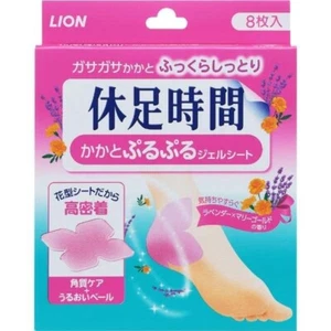 LION Kyusoku Jikan Heel Moisturizing Gel Sheets, 8 Sheets, Flower-Shaped - Picture 1 of 5