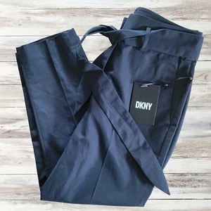 DKNY Cropped Straight Leg Dress Pants Black High Waist Career 4P - Picture 1 of 8