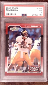 TOM BRADY ROOKIE 2000 Score #316 PSA 7 NM + COUPONS + FREE SHIPPING! - Picture 1 of 2