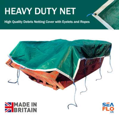 High Quality Skip Net – Heavy Duty 200gsm & 250gsm Mesh Debris Netting Cover