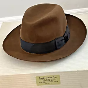 JB Stetson Co Hat The Stetsonian Royal De Luxe Temple Indiana Jones 7 1/2 Brown - Picture 1 of 13