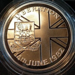 Falkland Island 1982 50 Pence Sterling Silver Proof Coin Liberation - Picture 1 of 2