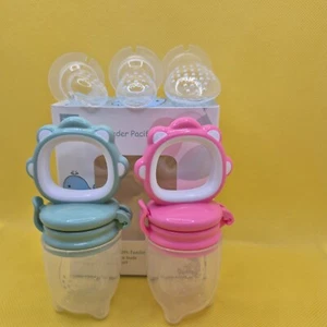 "Baby Fruit Feeder Pacifier Teether Toy 2-Pack Silicone For 2+ Months BPA Free" - Picture 1 of 16