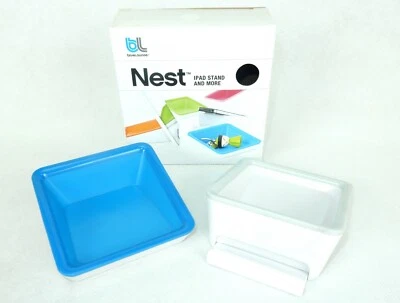 Blue Lounge Nest iPad Stand Device Holder, Accessory Tray, White or Blue #BL1701 - Image 1 of 4