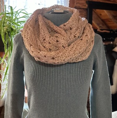 Lote de 2 Bufandas SUAVES Bronceadas Sueltas Tejidas y Gasa Azul con Pájaros Foto 1 de 4