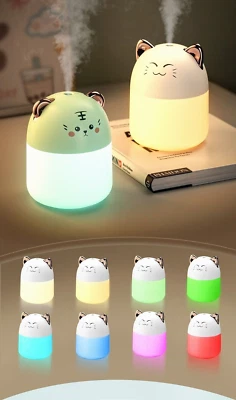 Air Humidifier With Colorful Light Aromatherapy Oil Diffuser 250ml Home & Car - Image 1 of 4