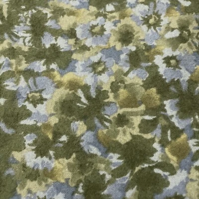 FLANELA azul verde flores florales beth ann bruske 3 yardas Foto 1 de 3