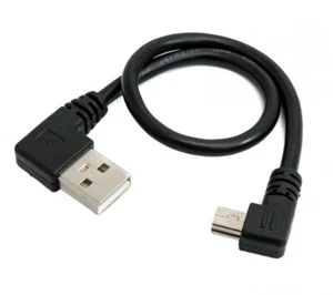 USB 2.0 Cable 25 CM Type A Plug To Mini B Plug Angle IN - Zdjęcie 1 z 4