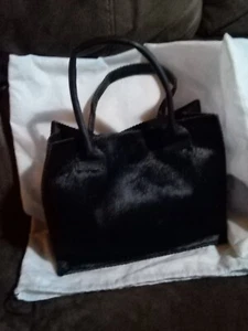 Sarah Shaw Handtasche schwarz Leder mit Rindshaar - Bild 1 von 8