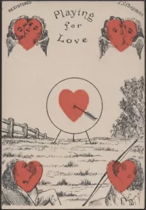 Spielkarten einzeln alt antik TS Chapman Transformation 5 Herzen LIEBHABER LIEBE - Bild 1 von 3
