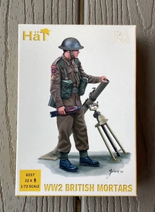 HAT 1/72  WW 2 BRITISH MORTAR CREW WITH MORTARS 32 MEN AND 4 MORTARS # 8227  NIB - Picture 1 of 8