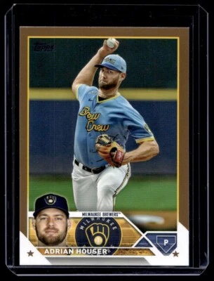 2023 Topps Gold Adrian Houser /2023 Milwaukee Brewers #323 - Image 1 of 2