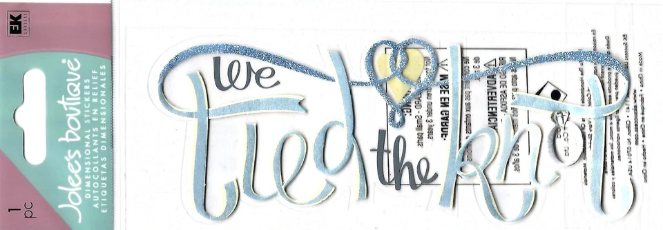 RARE Jolees WE TIED THE KNOT Title  Wedding 3D Scrapbook Stickers - Image 1 of 1