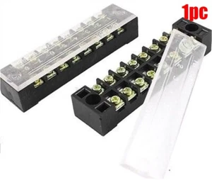 600V 15A 2 Row 8 Positions 8P Covered Screw Terminal Barrier Strip Block New ci - Bild 1 von 2