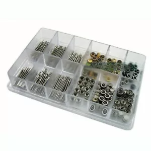 144Pcs Different Sizes Mixed Watch Stem Crown Repair Parts Assortment Set W/ Box - Foto 1 di 6