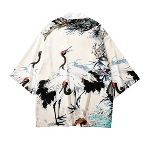 Hombres Mangas Sueltas Kimono Happi Abrigos Haori Yukata Camisa Cárdigan Oriental - Imagen 1 de 8