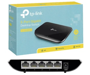 RJ45 5 Port LAN Desktop Switch Netzwerk Verteiler Router 1000 MBit/S - Bild 1 von 5
