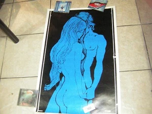 BLUE LOVERS BLACKLIGHT POSTER 1970 LICENSED STAR CITY VINTAGE - Picture 1 of 11