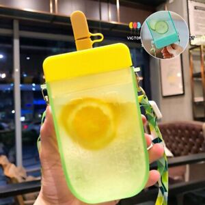 Juice Cup Ice Cream Popsicle Cups Drinking Cup Water Bottle With Straw