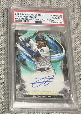 2023 Topps Inception Julio Rodriguez PSA 10 Auto /75 POP 4 - Image 1 of 2
