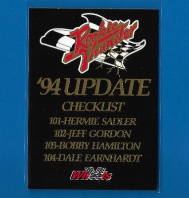 1994 Wheels High Gear Rookie Thunder Update Checklist Nascar 101-104 Earnhardt # - Image 1 of 2