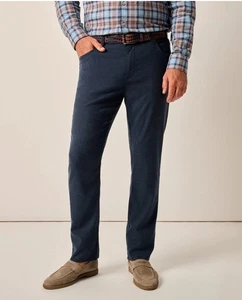 Pantalones JOHNNIE-O London sarga cepillada 5 bolsillos para hombre 34x32 azul índigo $168 nuevos sin etiquetas - Imagen 1 de 8