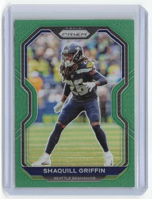 2020 Panini Prizm Shaquill Griffin Green Seattle Seahawks #298 - Image 1 of 2