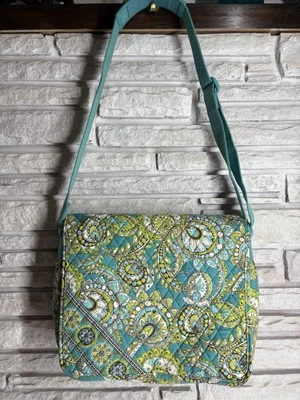 Vera Bradley Peacock Blue Computer Laptop Crossbody Messenger Bag - Image 1 of 4