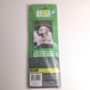 Animal Planet Perro y Gato Bienvenidos Amigos Exterior Jardín Bandera 12"x18" Nuevo - Imagen 1 de 3