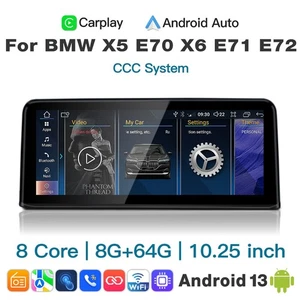 10.25" Android Car Stereo GPS Navigation for BMW E70 X5 X6 2008-2010 CCC - Picture 1 of 12