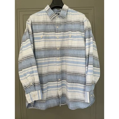 Land's End Blue White Stripe Button Down Shirt 3XL XXXL - Image 1 of 4