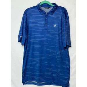 Levelwear Men's Large Blue Golf Polo Shirt 3 Button Short Sleeve Athletic Casual - Picture 1 of 8