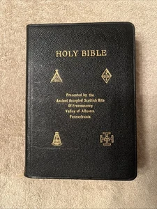 Heilige Bibel alter akzeptierter schottischer Ritus der Freimaurerei Tal von Altoona Pa - Bild 1 von 8