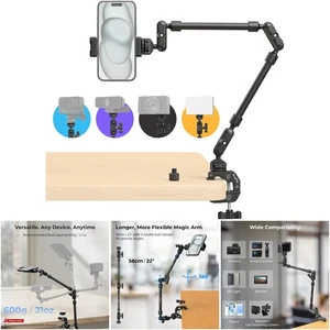 Soporte de brazo mágico flexible de 22 pulgadas negro soporte de cámara superior - Imagen 1 de 10