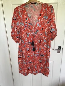 Orange Multi Sumner Dress From Asda. Loose Fitting, For The Summer . Size 18 - Picture 1 of 3