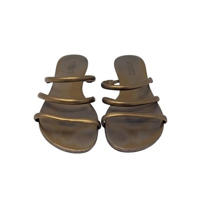 Sandalia sin cordones Schutz Flat Gladiator dorada talla 6,5 Foto 1 de 4