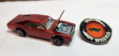 Vintage HOT WHEELS Redline 1968 Custom Dodge Charger With Pin! MATTEL INC - Image 1 of 4