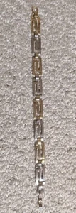 Pulsera Griega Patrón Llave 2 Tonos Oro y Plata 25 - Imagen 1 de 6