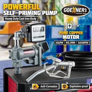 12V 20 GPM Fuel Transfer Pump Self-Priming Gas Pump Kit with Digital Meter - Picture 1 of 7
