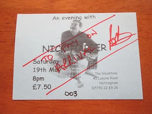 NICK HARPER - THE GLADSTONE NOTTINGHAM 19th MAY 2001 USED CONCERT TICKET - Picture 1 of 2