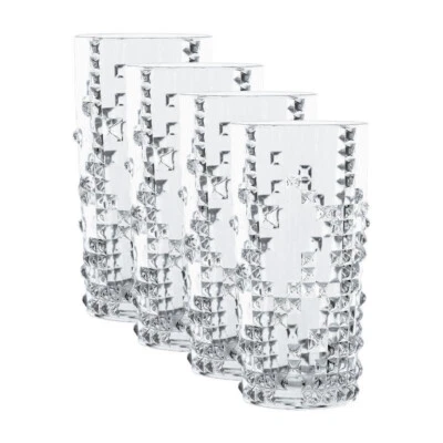 Nachtmann Punk 13 Ounces Longdrink, Set of 4 - Clear, Fine Bavarian Crystal