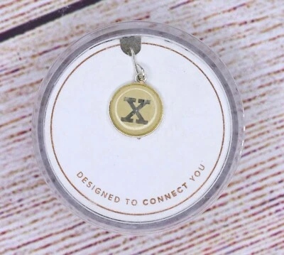 NUEVO Alex and Ani Initial x .925 Plata de Ley 14KT Cadena Estación Dije Plata Foto 1 de 2