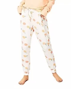 Stripe and Stare Peach Print Jogger Lounge Pants, Orange, Medium - Picture 1 of 1